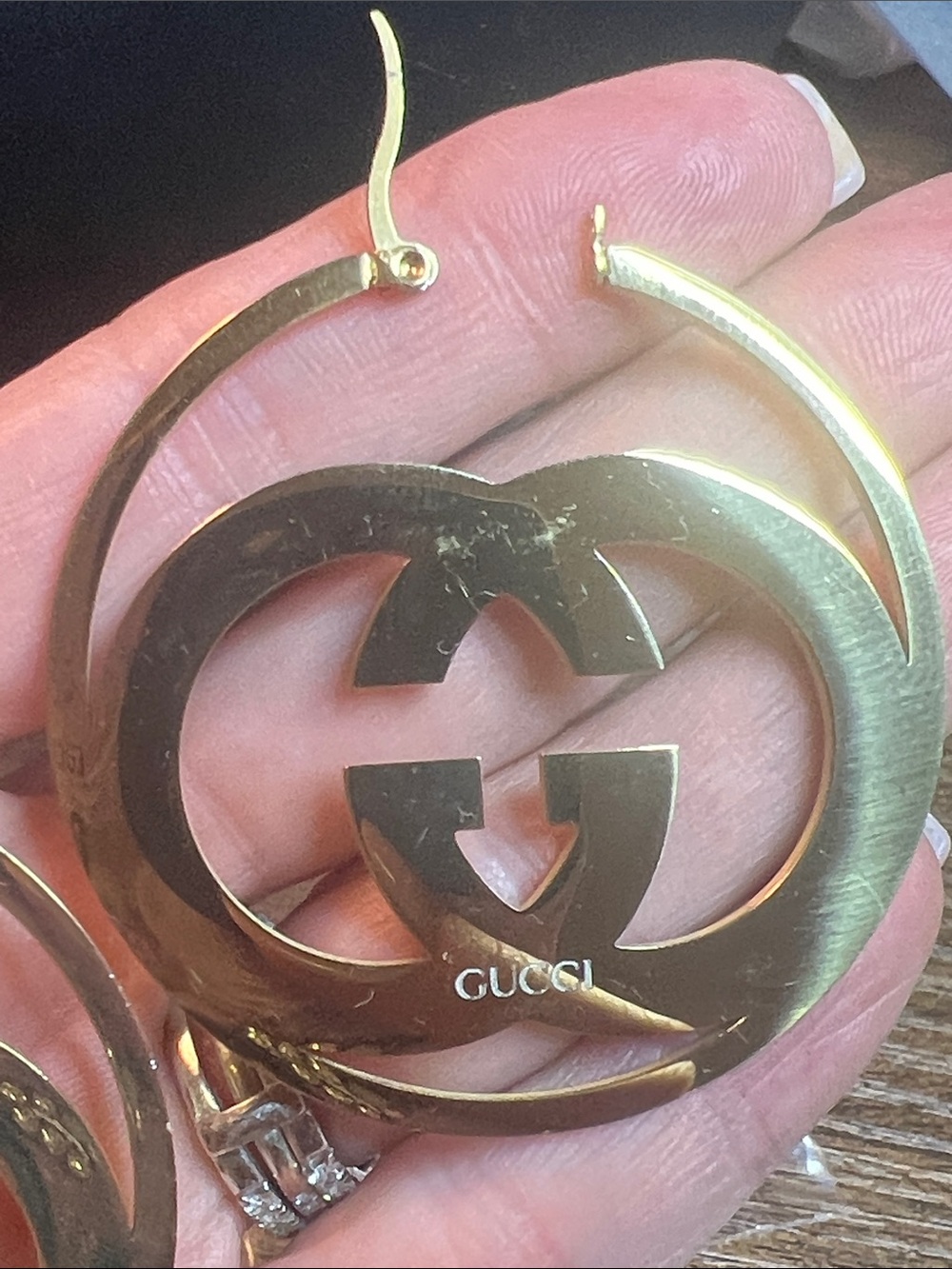 Gold-Tone Interlocking G Hoop Pendant - Picture 6 of 6